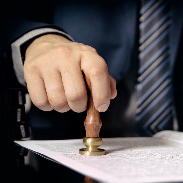 Lawyer Stamping Document